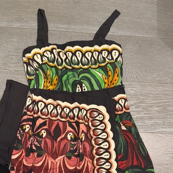 Farm Rio Colorful Patterned Dress with Tassels - Picture 2 of 6